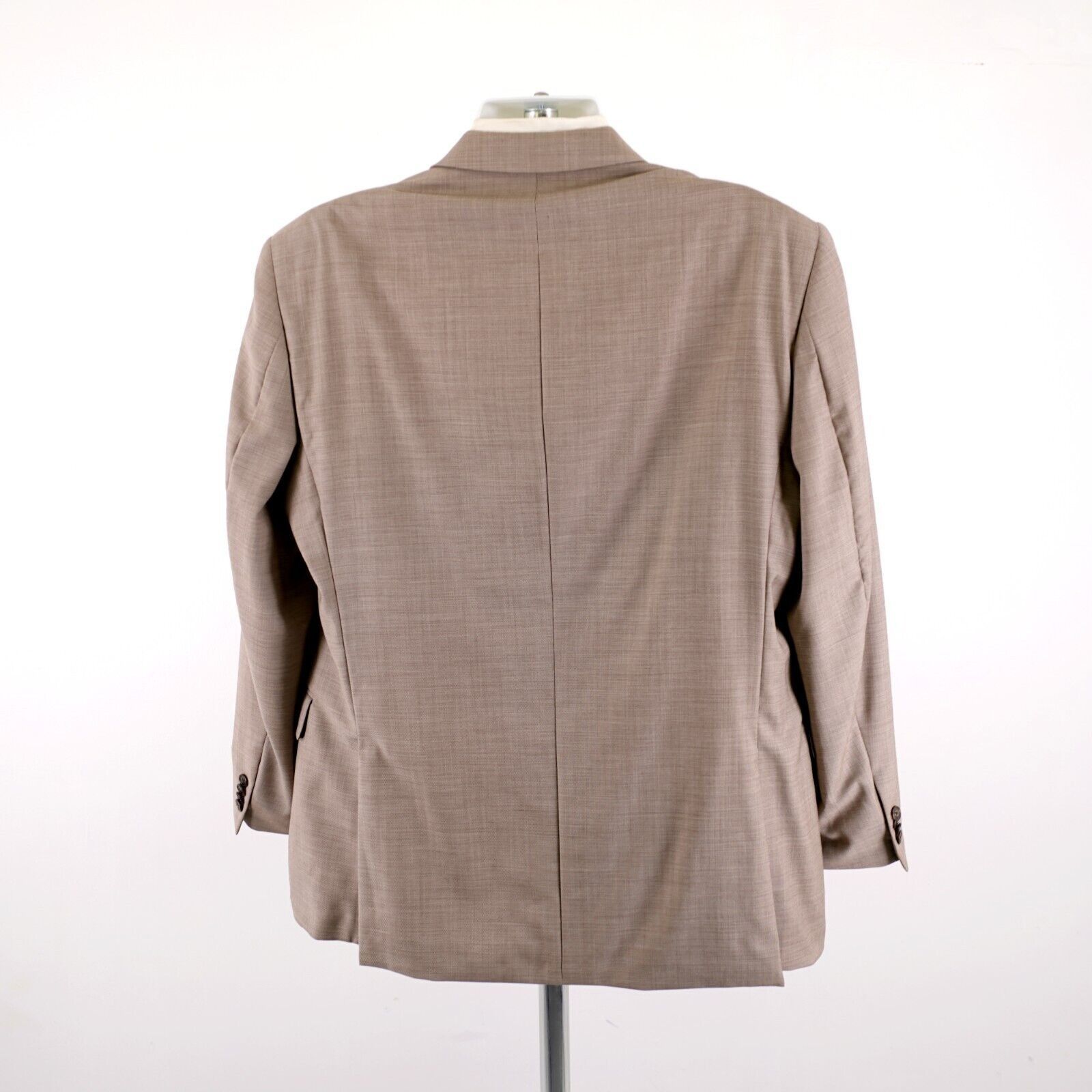 Tommy Hilfiger Tommy Hilfiger Brown Tan Sharkskin Wool 44R 2 Button Blazer Size 44R - 6 Thumbnail
