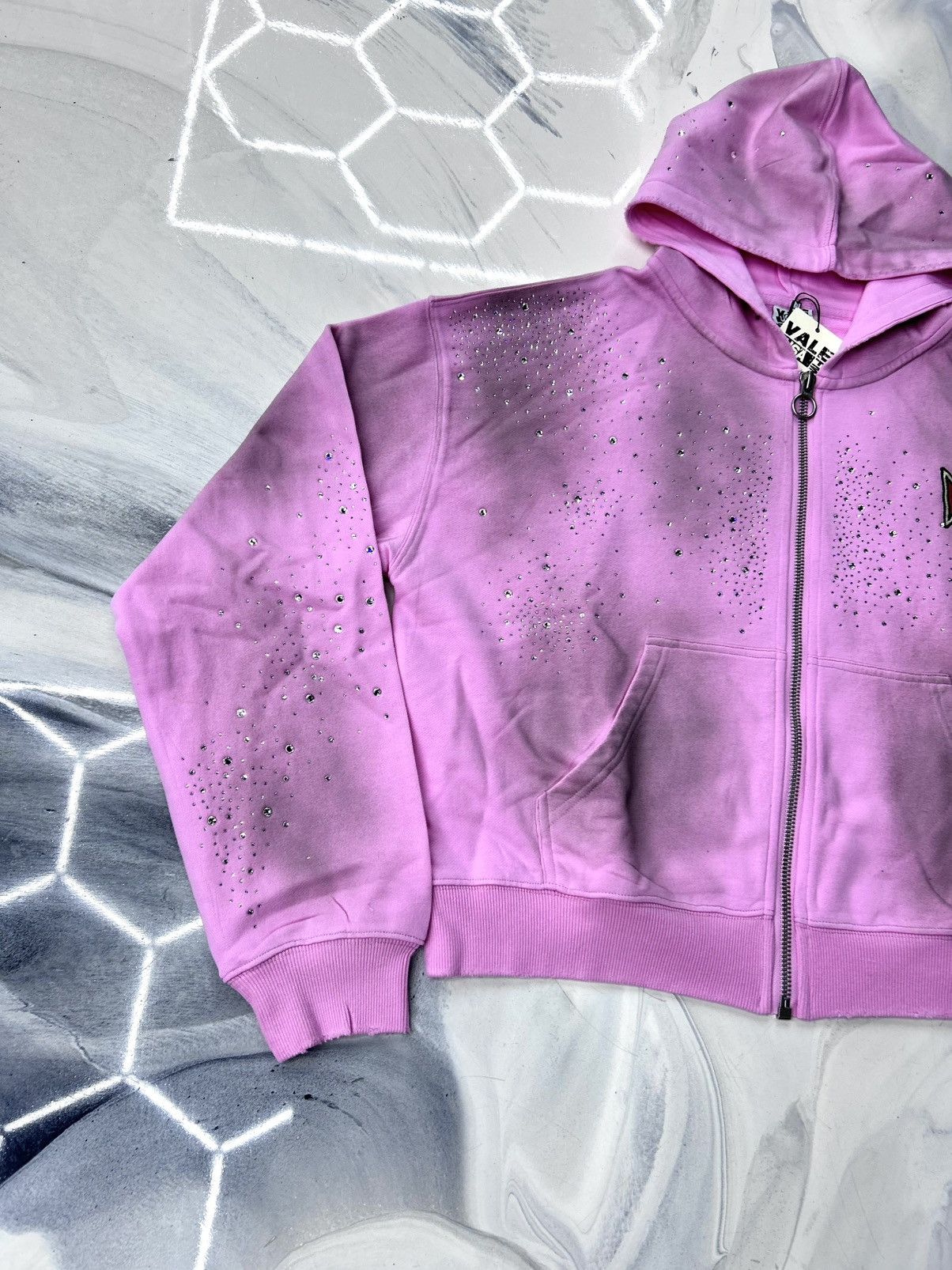 Vale Vale Pink Venus Crystal Cluster Zip Up Hoodie Size L Size US L / EU 52-54 / 3 - 6 Thumbnail