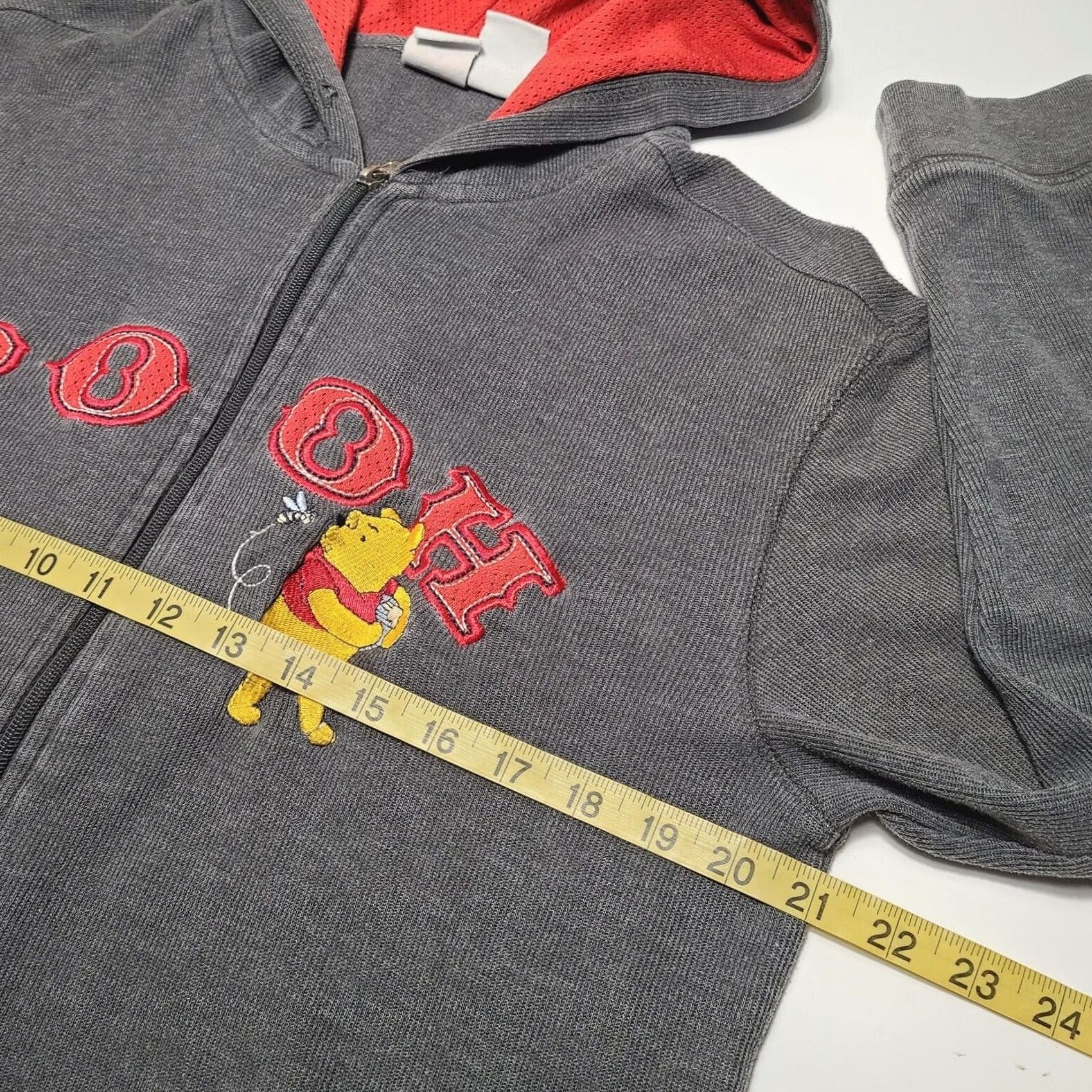Disney Disney Winnie the Pooh Full Zip Hoodie Sweatshirt Large Gray Embroidered Women's Size L / US 10 / IT 46 - 5 Thumbnail
