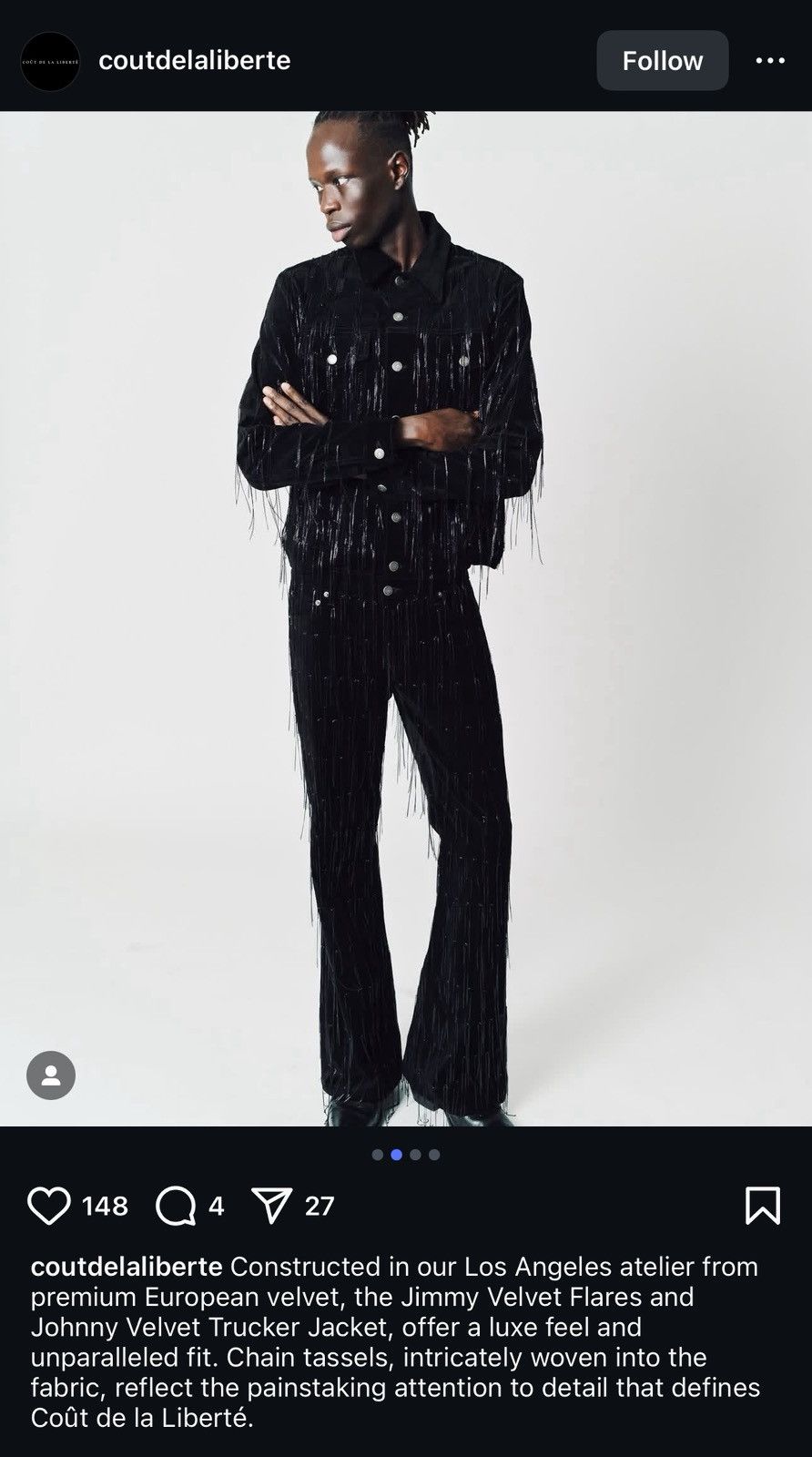 Cout de la Liberte $2,500 Jimmy stretch velvet flare trouser Size US 32 / EU 48 - 2 Thumbnail