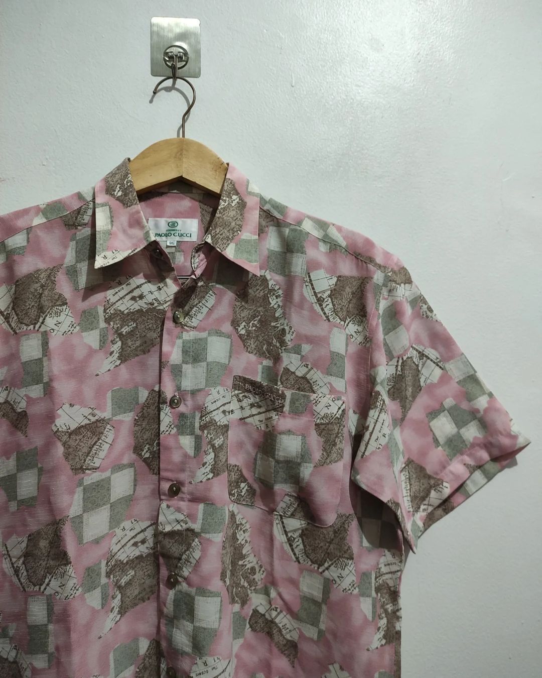 Paolo Gucci × Vintage Paolo Gucci Maps Print Vintage Shirt Size US L / EU 52-54 / 3 - 5 Thumbnail