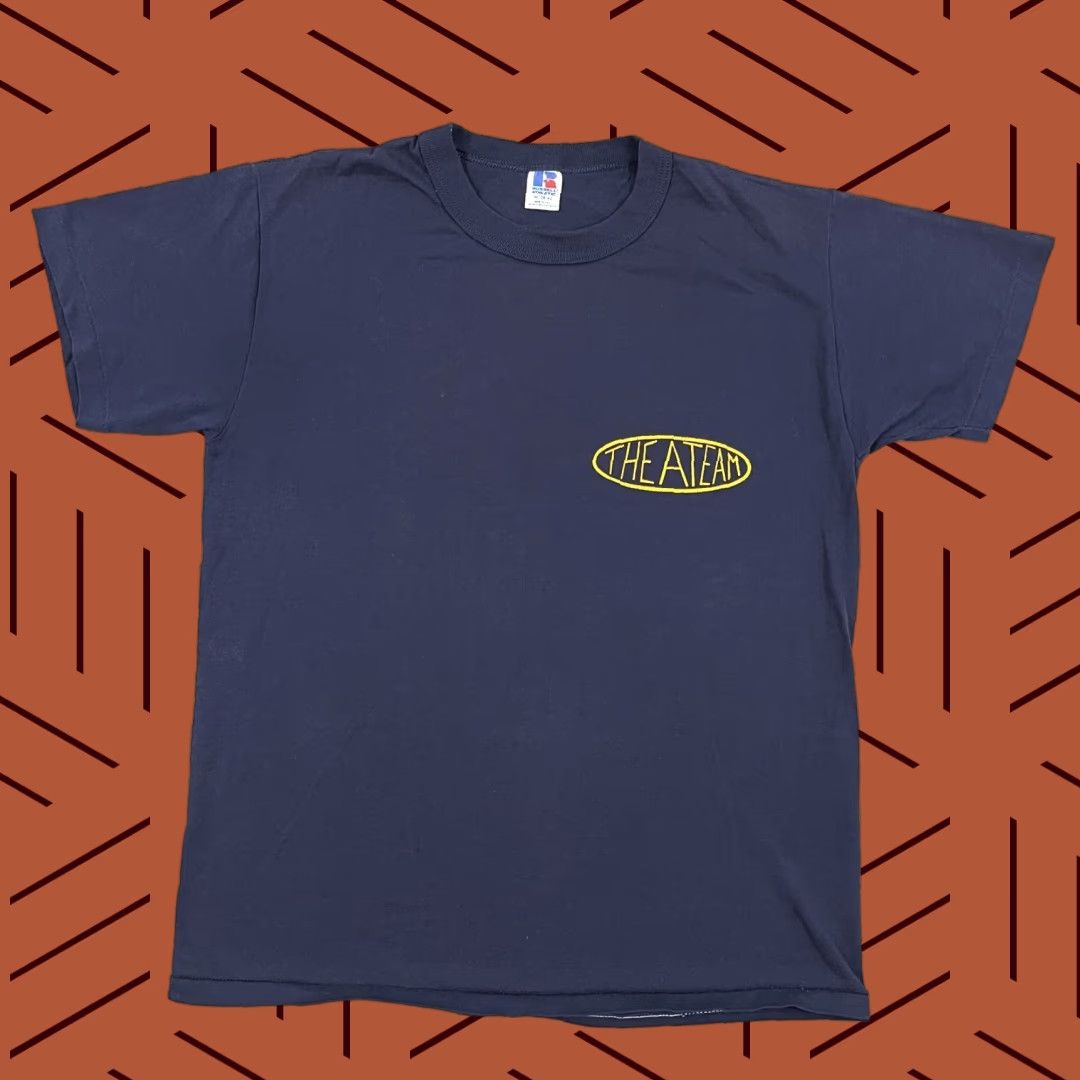 Russell Athletic VINTAGE Russell Athletic Graphic T-Shirt Men Medium Blue "A Team" 90s Made in USA Shirts Mens Size US M / EU 48-50 / 2 - 1 Thumbnail