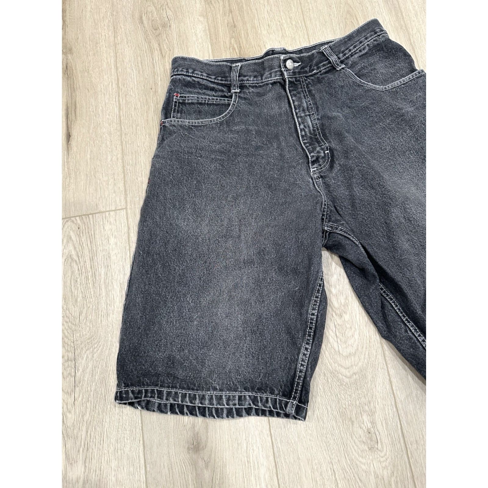 Southpole VINTAGE SouthPole Black Gray Baggy Jeans Shorts 34 Men 5-Pocket Denim Hip Hop 90s Y2K Grunge Belt Loops Cotton Size US 34 / EU 50 - 3 Thumbnail