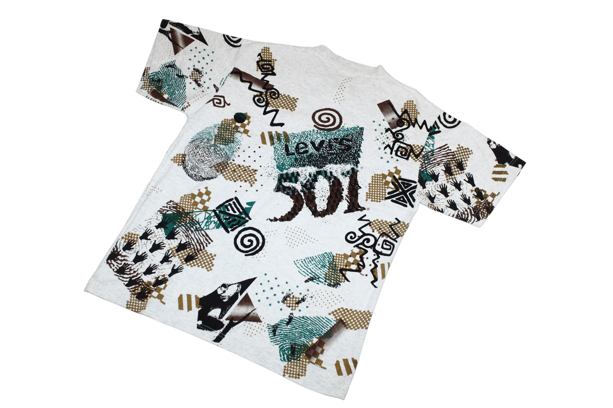 Levi's VTG🔥 90s Levi's 501 abstract art melange baggy t-shirt Size US L / EU 52-54 / 3 - 6 Thumbnail