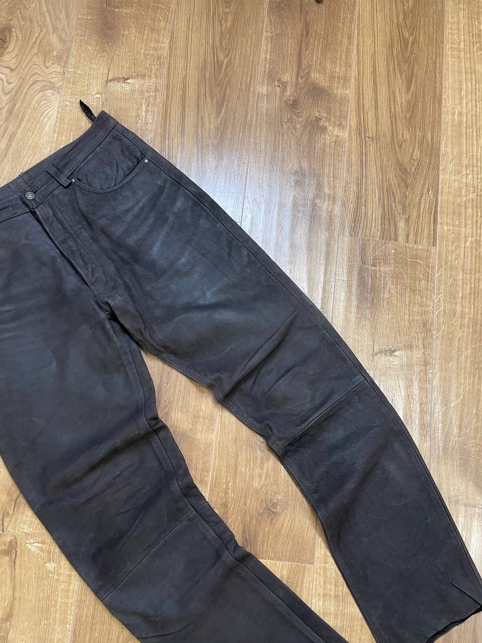 Genuine Leather × Vintage Vintage 90’s Y2K Style Classic Casual Black Leather Pants Size US 36 / EU 52 - 3 Thumbnail