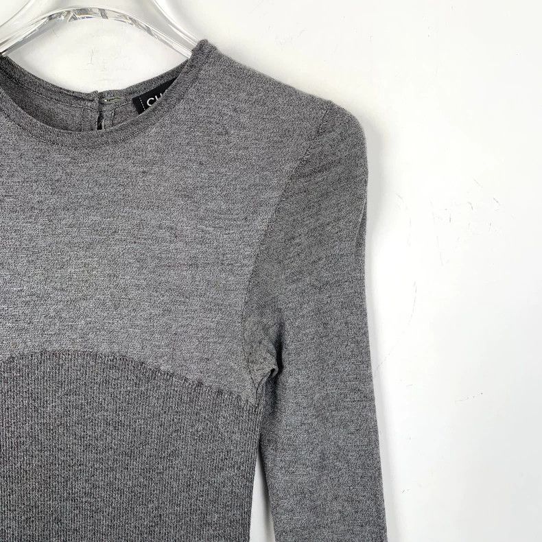 Chanel ChanelGray cotton round-neck long-sleeved knitted dress 250 Size XS / US 0-2 / IT 36-38 - 3 Thumbnail