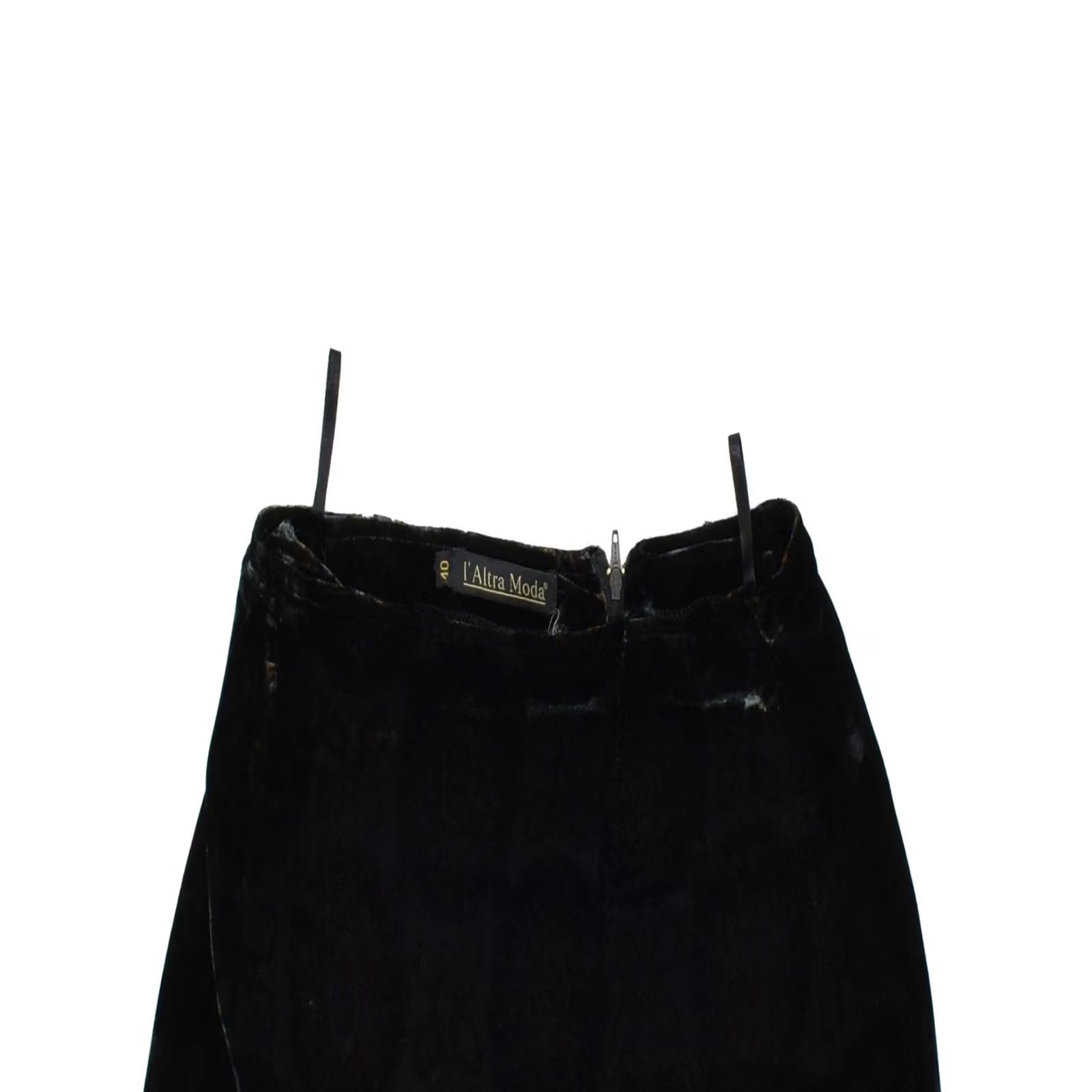 Vintage L'ALTRA MODA Womens Black Geometric Viscose Straight Skirt IT 40 Small W26 Size 28" / US 6 / IT 42 - 3 Thumbnail