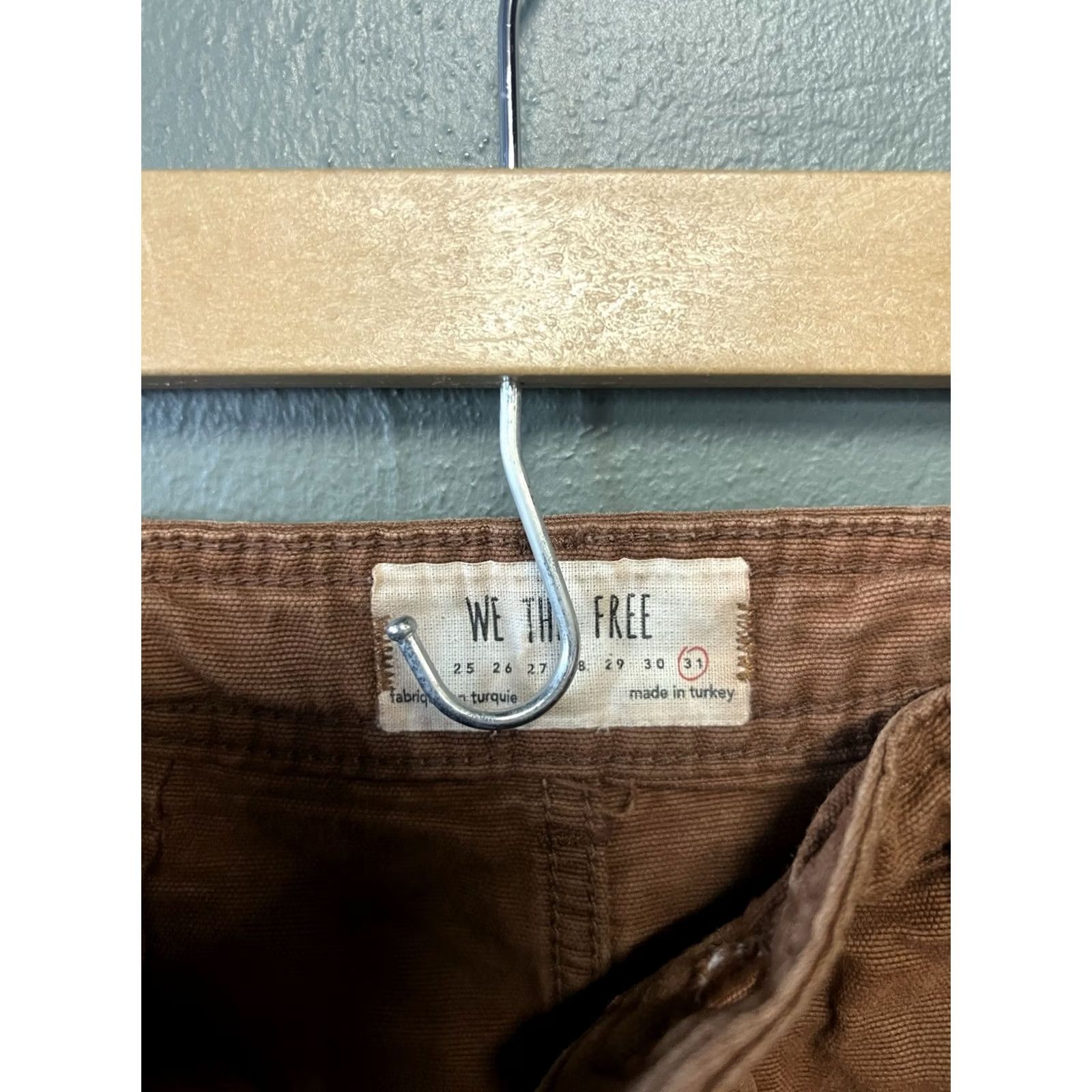 Vintage We The Free Womens Brown Wide-Leg Cropped Pants 31x22 Inches Size 24" / US 00 / IT 34 - 3 Thumbnail