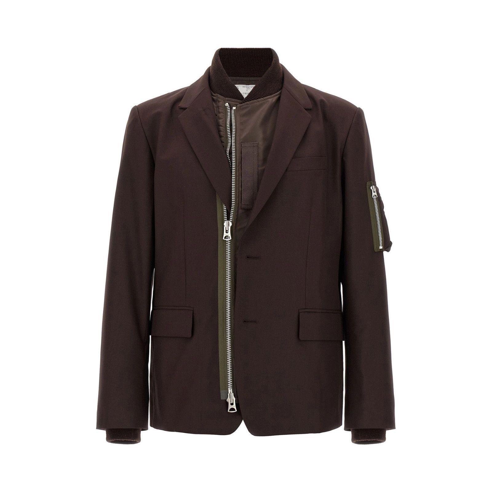 Sacai SACAI Brown Bomber Insert Blazer New & Authentic (Men's size Size US L / EU 52-54 / 3 - 1 Thumbnail