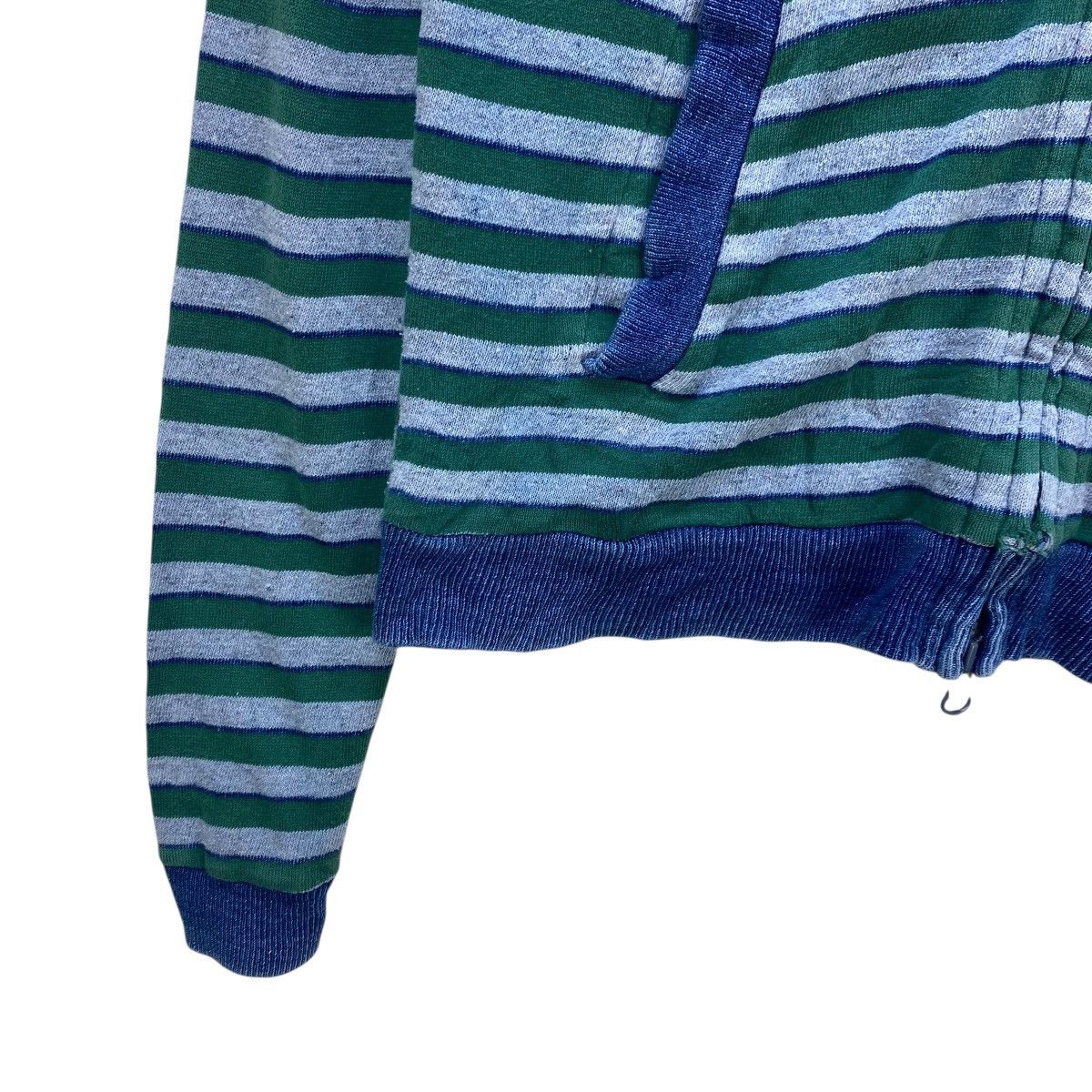 Blue Blue Japan 💥Vintage Blue Blue Japan Stripe Pachtwork Hoodie Size US M / EU 48-50 / 2 - 4 Thumbnail