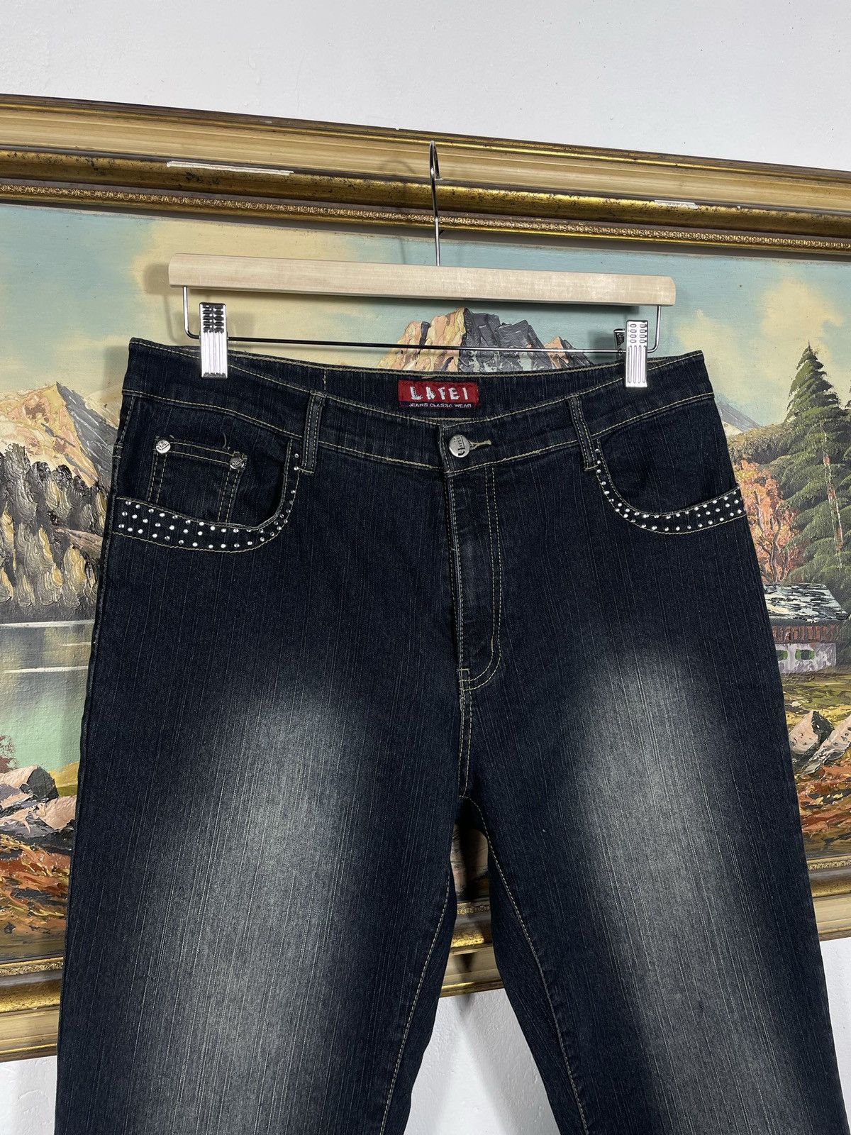 If Six Was Nine × Japanese Brand × Le Grande Bleu (L.G.B.) Avant Garde Boot Cut Denim Jenas Vintage Y2k Flare Trousers Size 31" - 5 Thumbnail