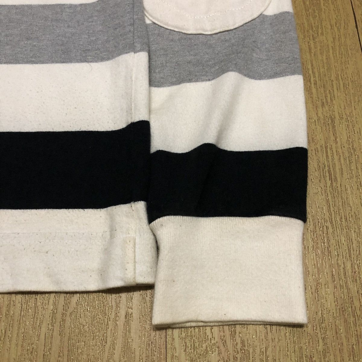 Bape A Bathing Ape Bape Crest Striped Polo Rugby Longsleeve Size US M / EU 48-50 / 2 - 12 Thumbnail