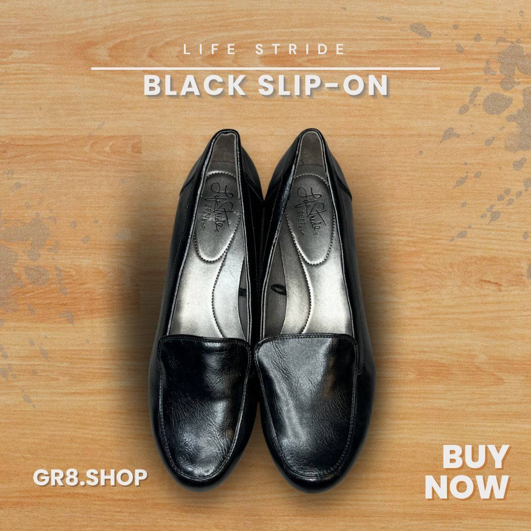 Other Life Stride Womens Black Slip-On Loafers Size 9.5 Stylish Co Size US 9.5 / IT 39.5 - 1 Thumbnail