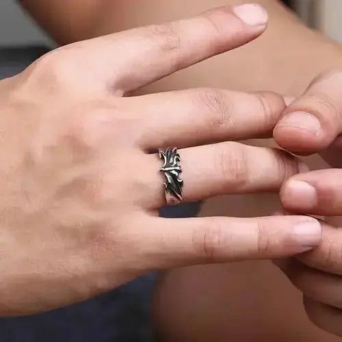 Jewelry Vintage Gothic Stainless Steel Vampire Bat Ring Size ONE SIZE - 3 Thumbnail