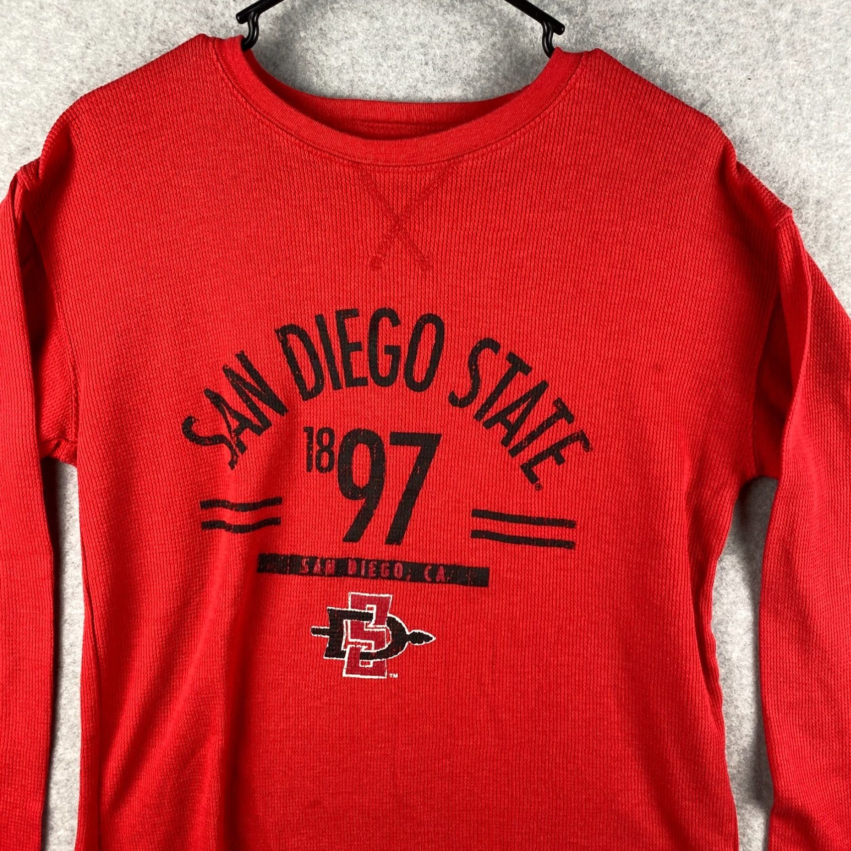 Vintage Old Varsity Brand Shirt Mens Red Medium Thermal Long Sleeve Size US M / EU 48-50 / 2 - 2 Thumbnail
