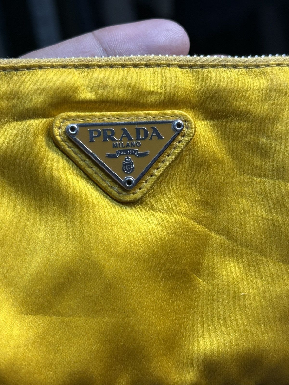Prada Prada Pouch Clutch TESSUTO Giallo Fluo Nylon Neon Yellow Size ONE SIZE - 3 Thumbnail