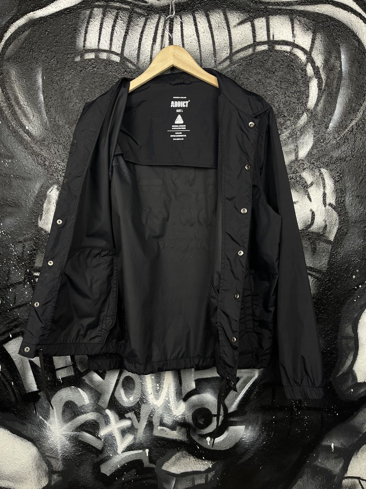 ADDICT Addict London Beats Collection Black Nylon Coach Jacket Men’s Size Large Size US L / EU 52-54 / 3 - 9 Thumbnail