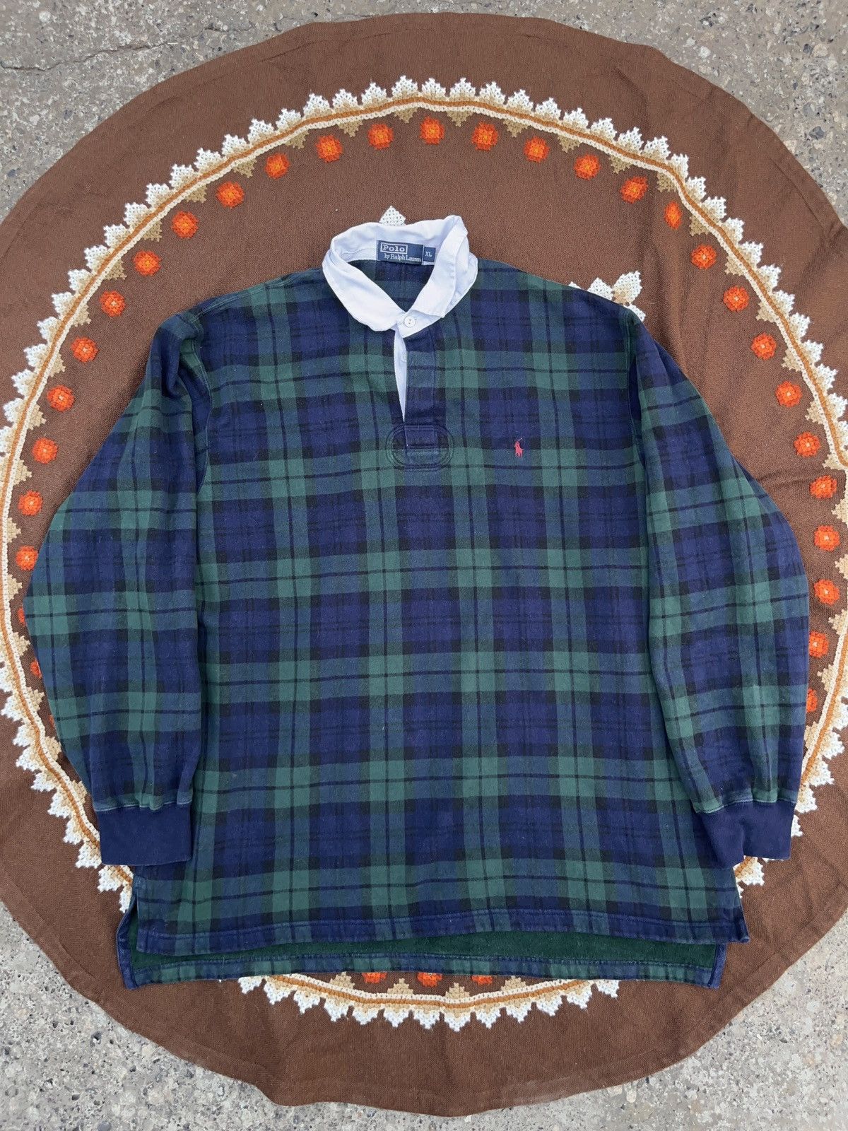 Polo Ralph Lauren Vintage 90s Polo Ralph Lauren Oversized Rugby Long Sleeve Size US XL / EU 56 / 4 - 1 Thumbnail