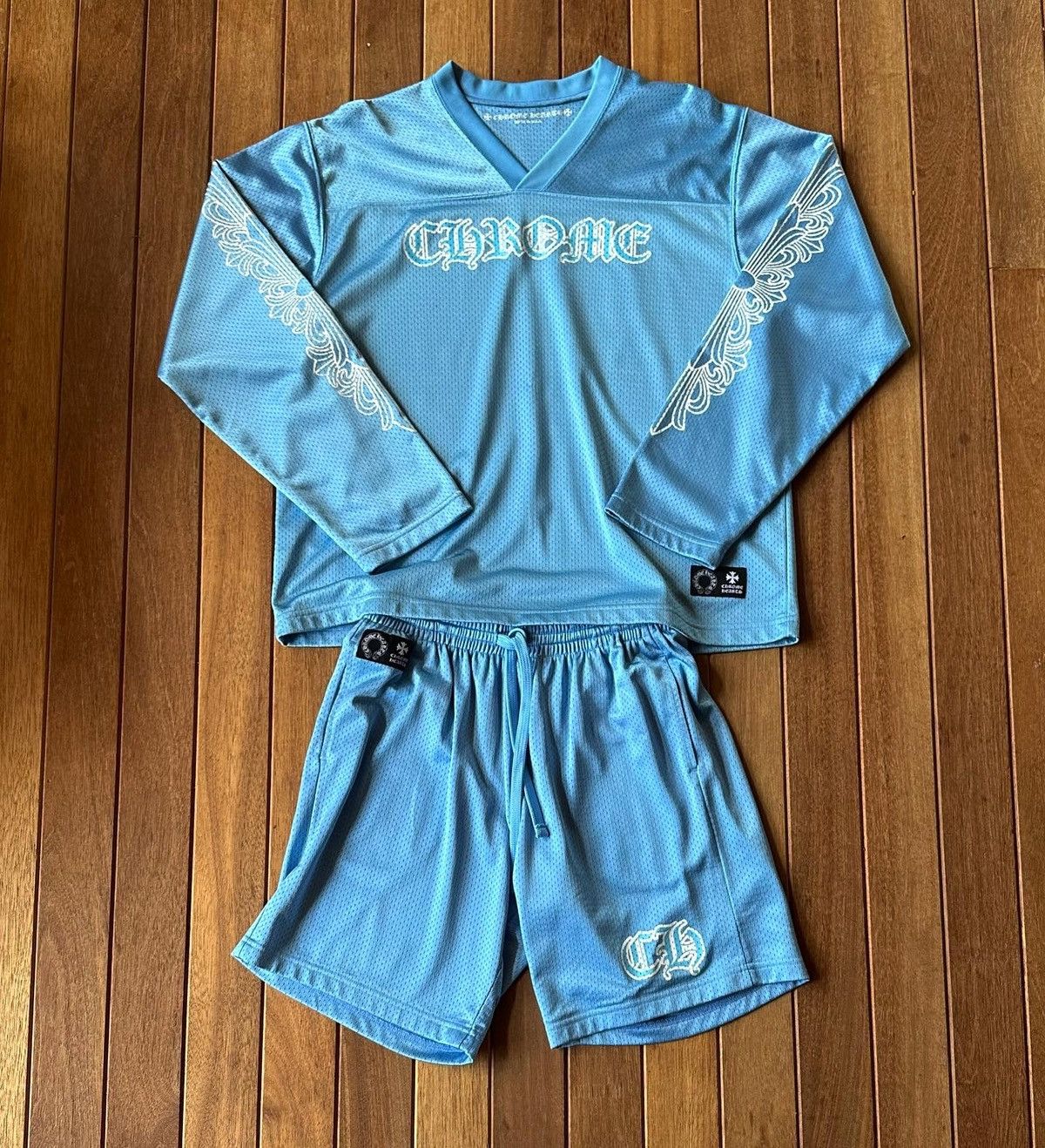 Pre-owned Chrome Hearts Blue Jersey Set