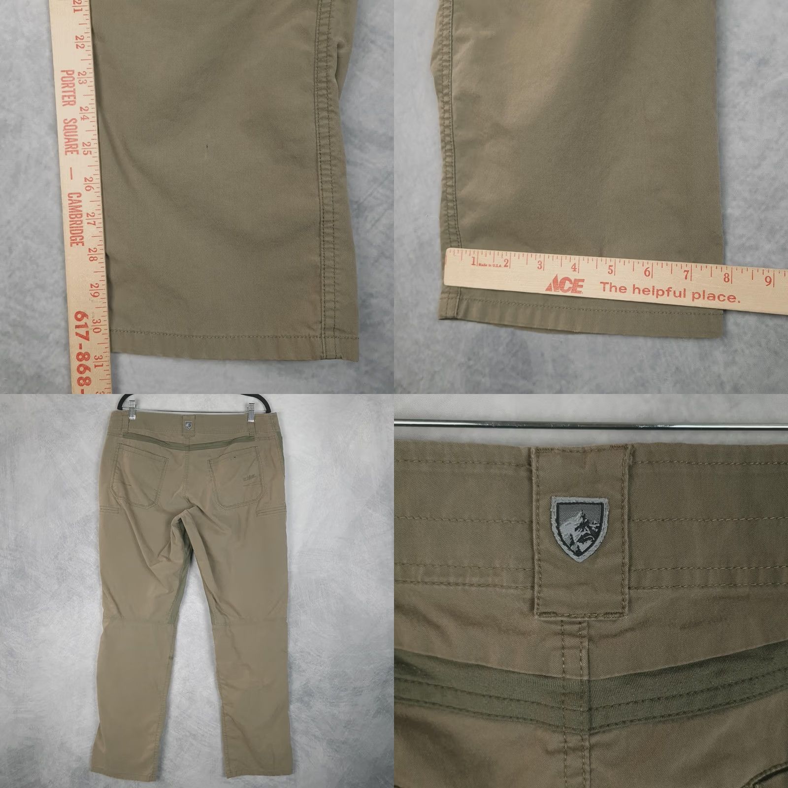 Vintage Kuhl Free Radikl Pants Mens 36 Green Canvas Stretch Hiking Outdoor Nylon Regular Front Zip Pocket Style Khakis 5-Pocket Mens Size US 36 / EU 52 - 9 Thumbnail