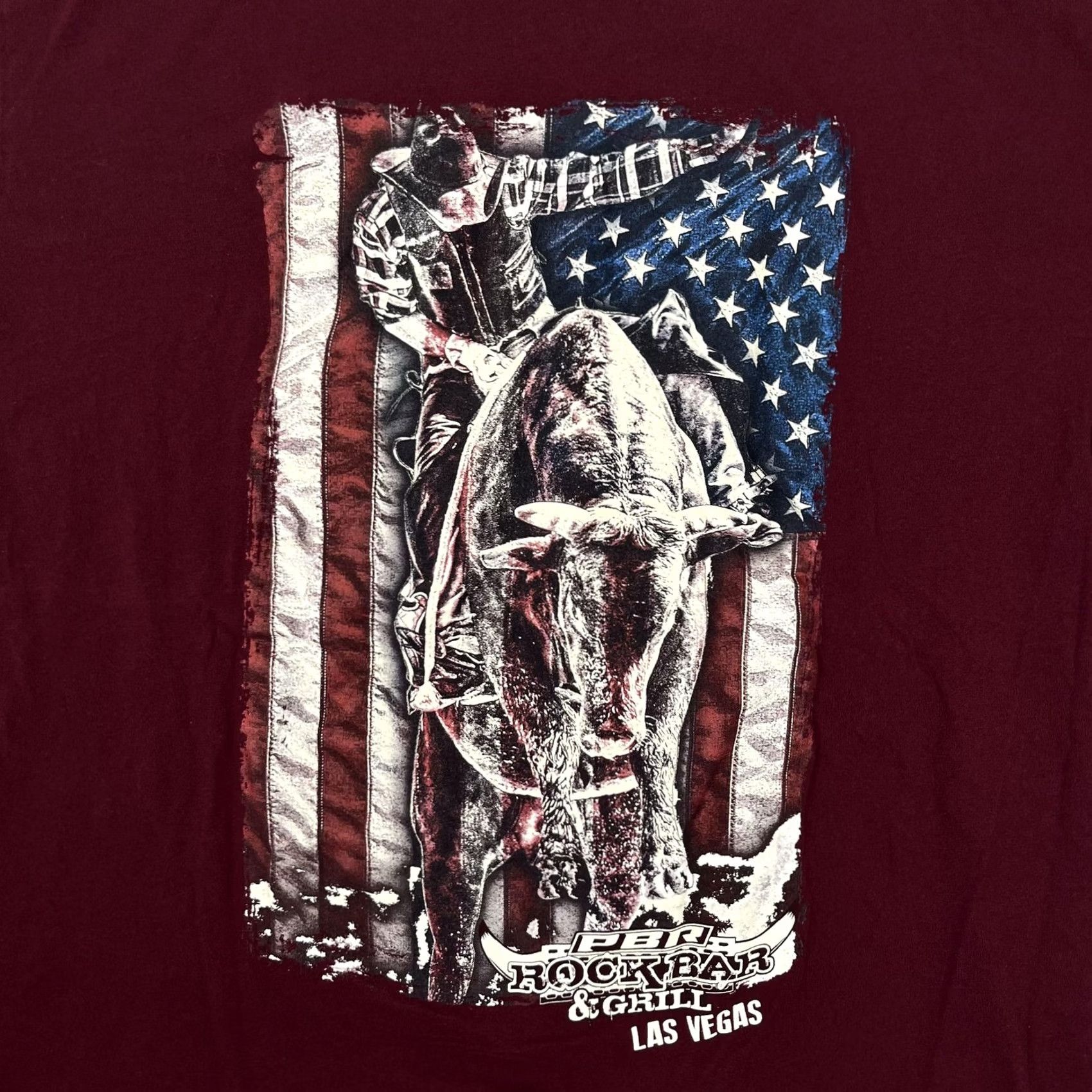 Vintage PBR Rockbar & Grill T-Shirt Mens XL Red Bull Rider Flag Rodeo Las Vegas Graphic Size US XL / EU 56 / 4 - 2 Thumbnail