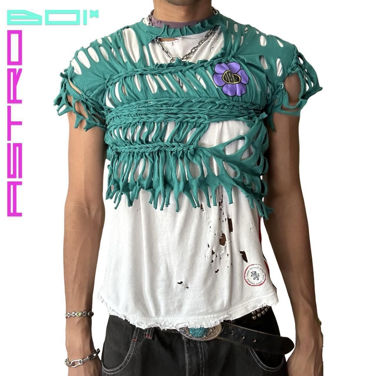 Obey ASTROBOI* OBEY GREEN BRAIDED FLORAL CROPPED TOP _ SMALL Size US S / EU 44-46 / 1 - 8 Thumbnail