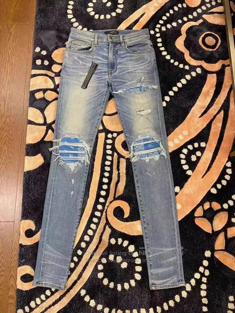 Amiri Amiri Classic cashew flower patchwork denim jeans size 30 Size US 30 / EU 46 - 1 Thumbnail