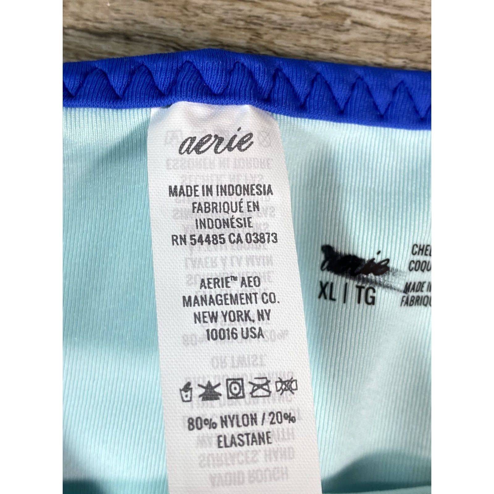 Vintage Aerie Women’s Bikini Bottom Swim Blue Side String Ties Swimsuit XL Size 40" / US 18 - 5 Thumbnail