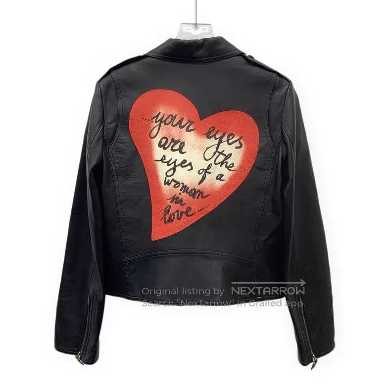 Valentino Valentino Black love print sheepskin jacket Size L / US 10 / IT 46 - 2 Thumbnail