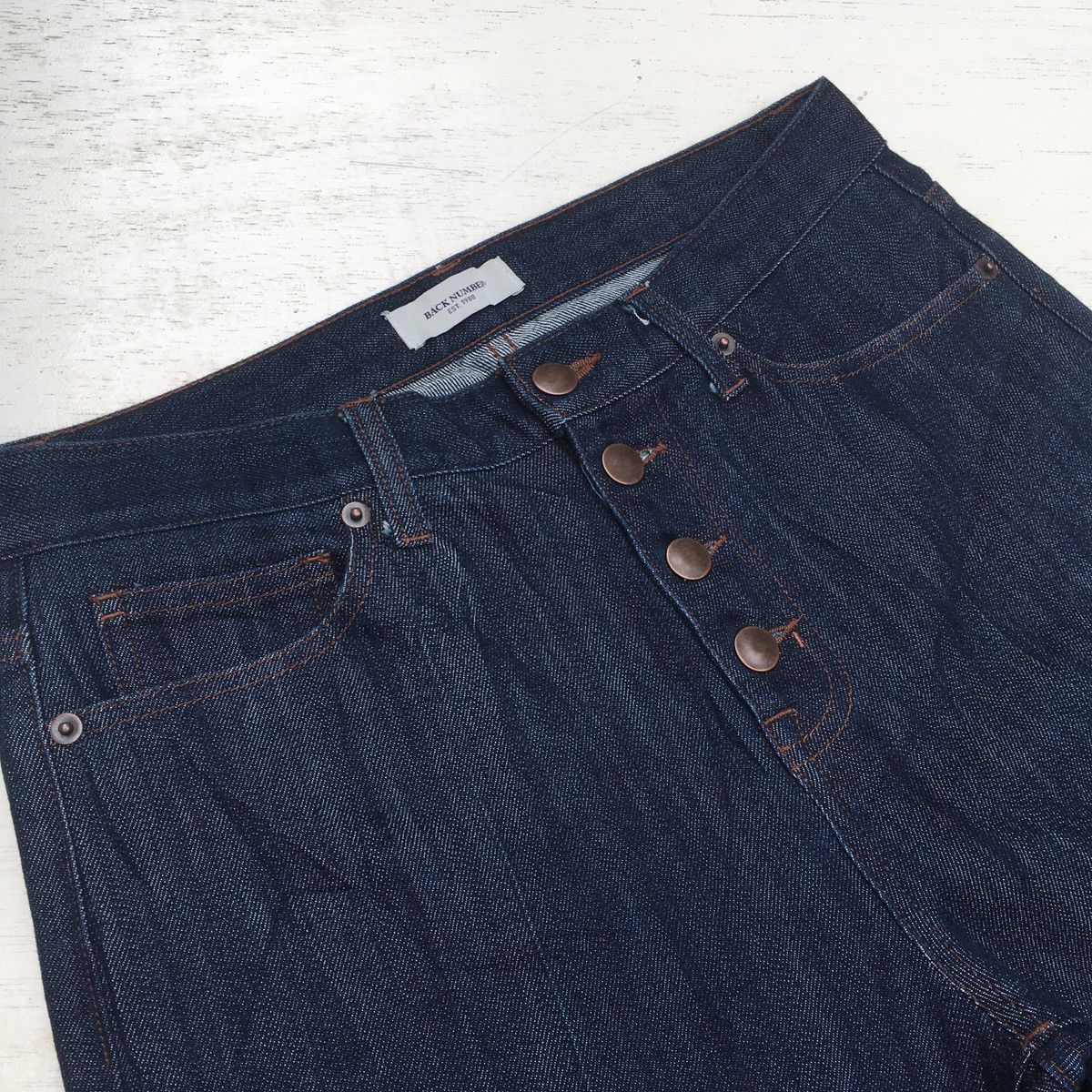 Japanese Brand BACK NUMBER FLARE MINI BOOTCUT JEANS RELEASE HEM WOMEN Size 29" - 8 Thumbnail