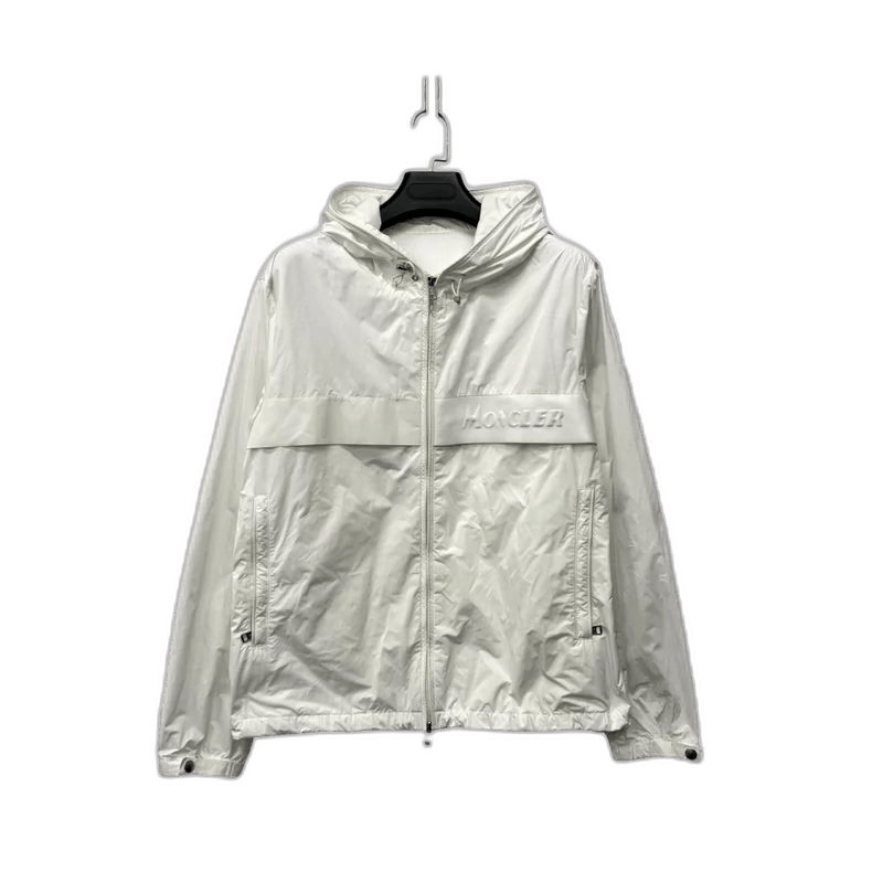 Moncler Moncler White Logo Windbreaker Jacket Size US M / EU 48-50 / 2 - 1 Thumbnail