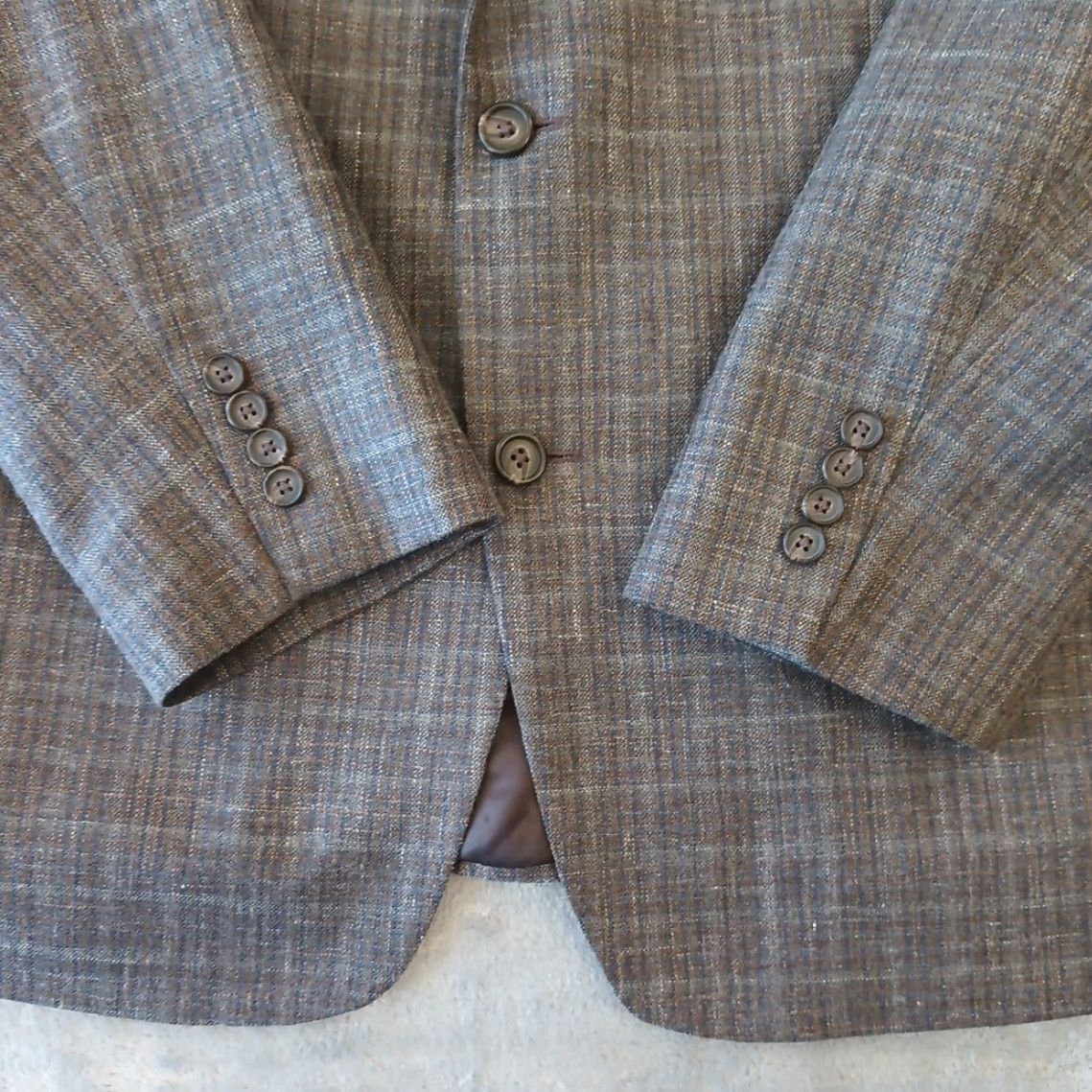 Ralph Lauren Lauren Ralph Lauren Blazer Mens 46 Brown Plaid Wool Blend Two Button Single Vent Size 46R - 4 Thumbnail