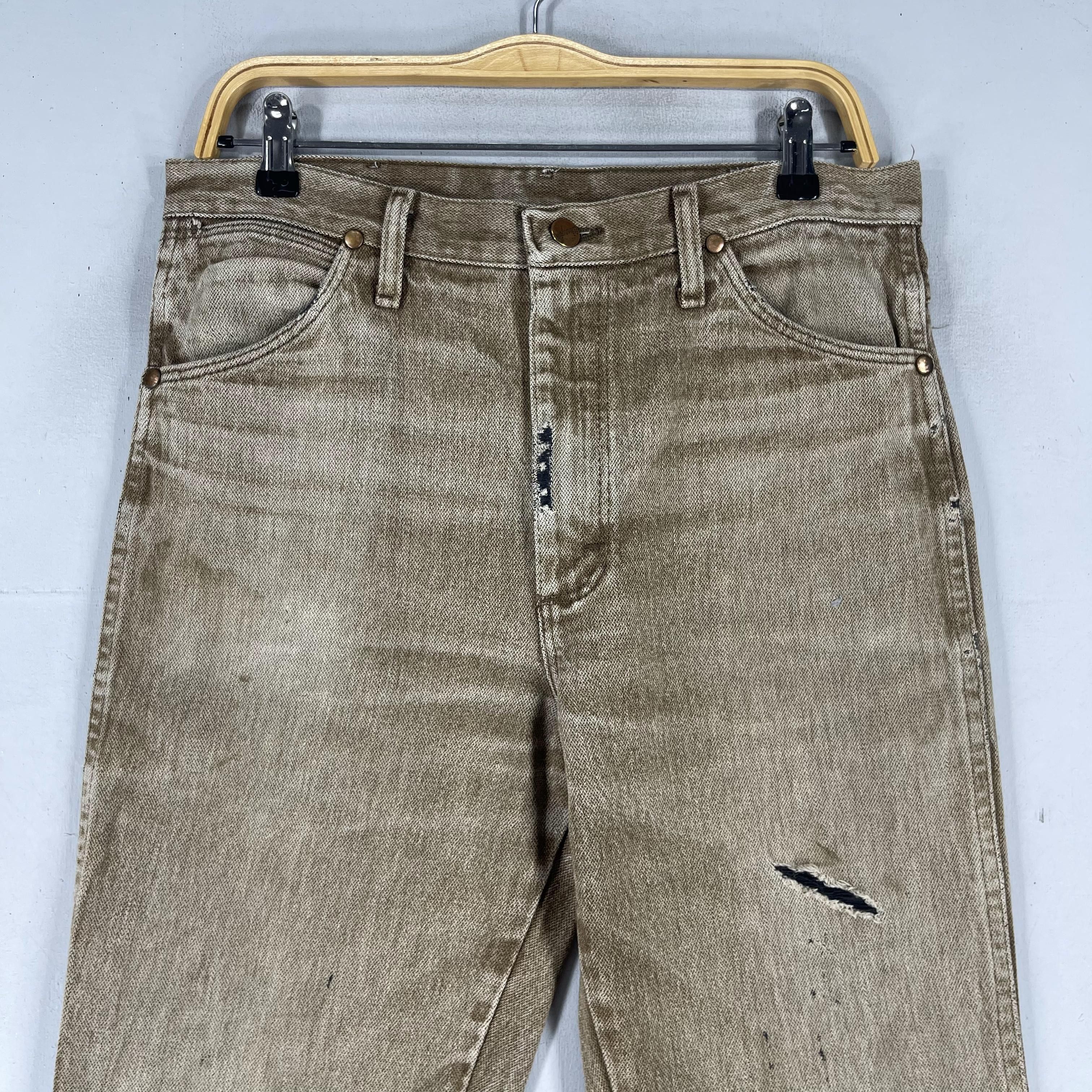 Jean × Wrangler Vintage Distressed Wrangler High Rise Faded Brown Jeans Size US 31 - 2 Thumbnail