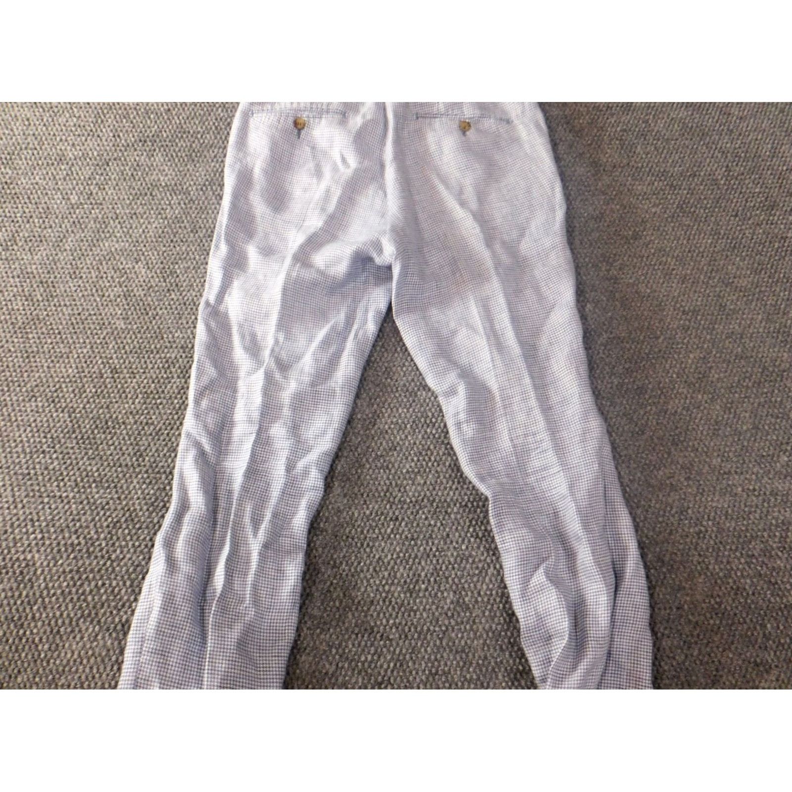 Vintage Tessuti Womens Pants 32 Blue Plaid Straight Chino Casual VINTAGE? Size 24" / US 00 / IT 34 - 6 Thumbnail