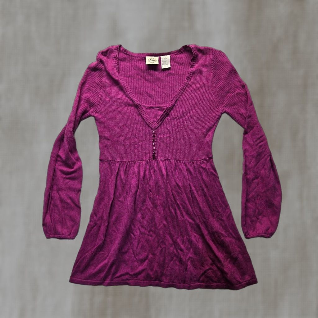 Vintage B. Moss Dress Women's Size S Purple Solid Rayon Pullover Womens Size S / US 4 / IT 40 - 1 Thumbnail