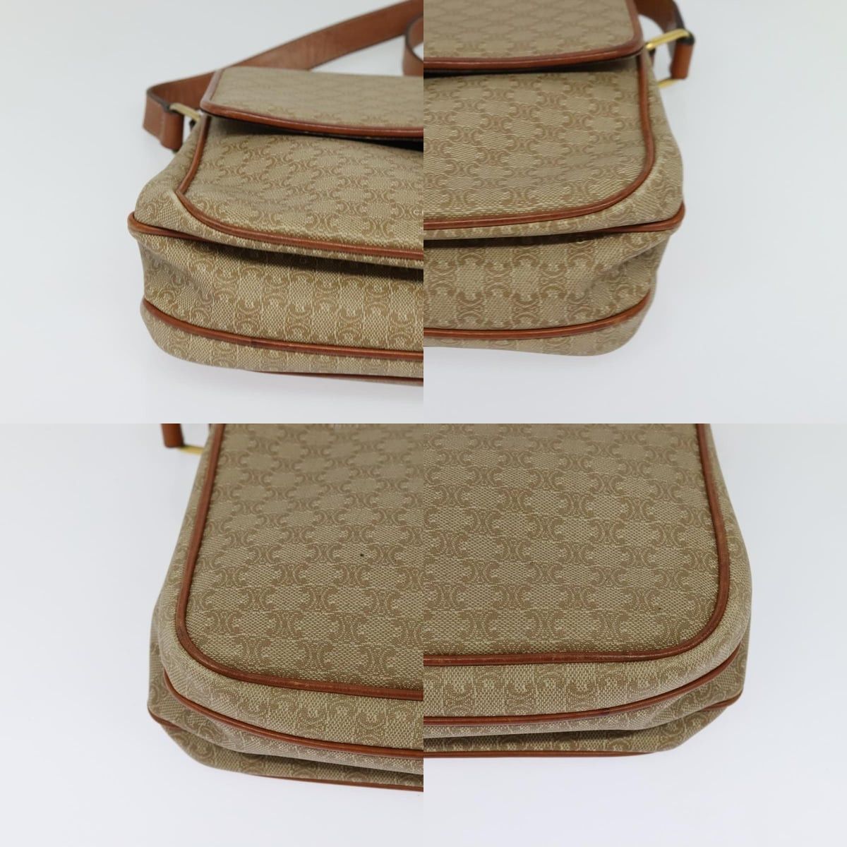 Celine CELINE Macadam Canvas Shoulder Bag Pvc Beige Gold Size ONE SIZE - 10 Thumbnail