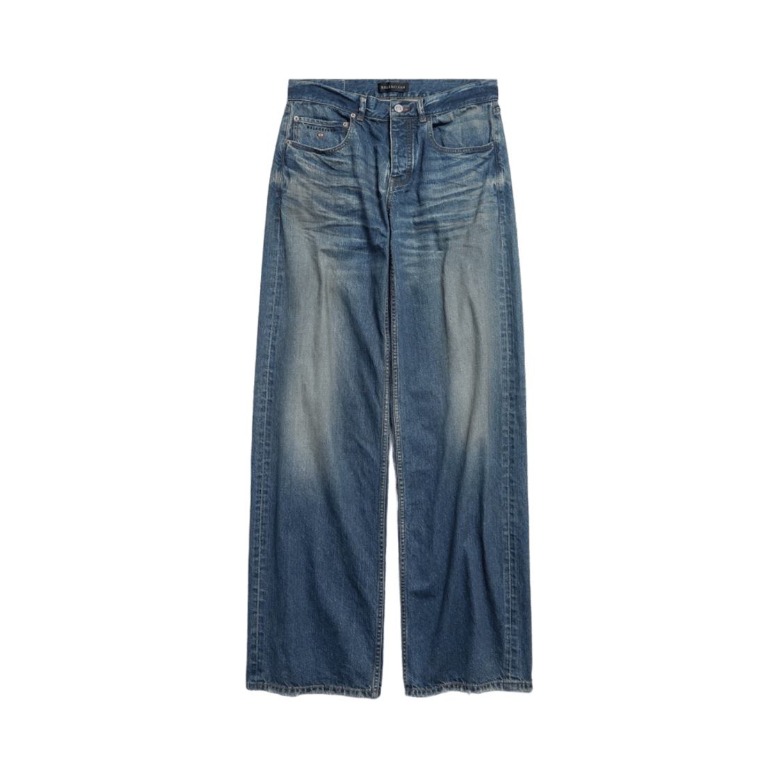 Balenciaga o1srvl11e0526 Wide Leg Baggy Pants in Blue Size 26" / US 2 / IT 38 - 1 Thumbnail