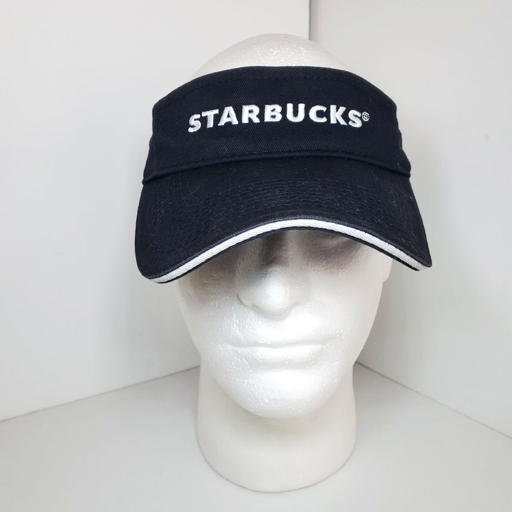 Vintage Starbucks Visor Hat Unisex Adjustable Strapback Black Canvas Cotton Cap Men Women Size ONE SIZE - 2 Thumbnail