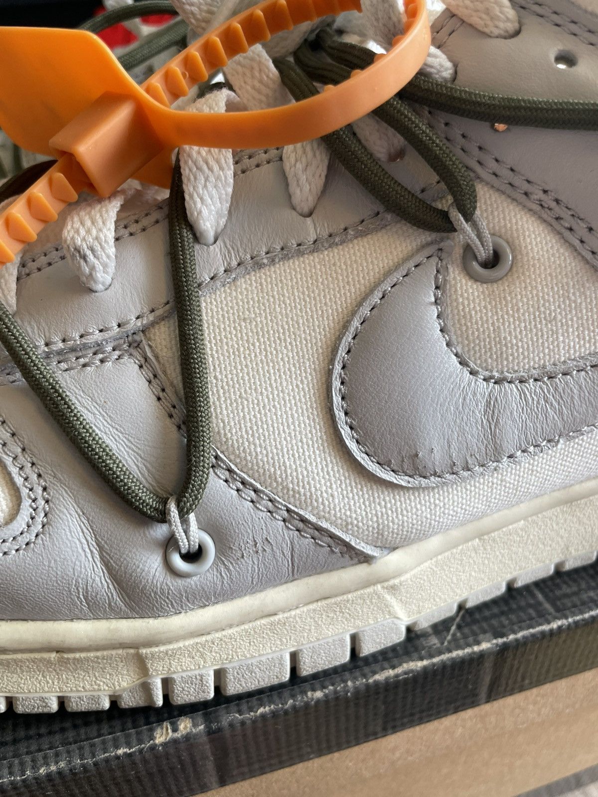 Nike × Off-White 100% Original Nike x Off-White Dunk Low Lot 22 of 50 Virgil Size US 12 / EU 45 - 10 Thumbnail