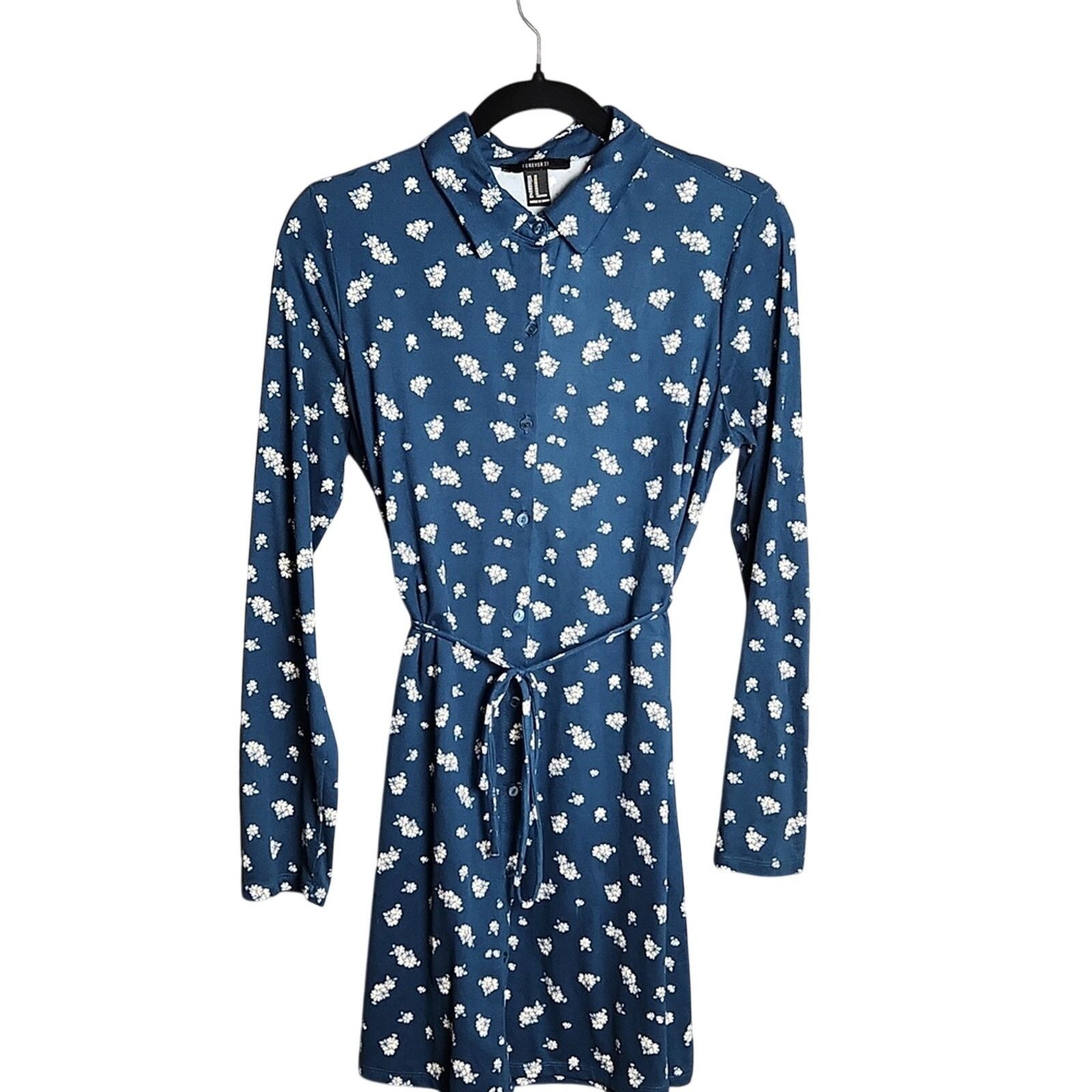 Forever 21 Forever 21 Blue Floral Button Down Dress – Women’s Size M Size M / US 6-8 / IT 42-44 - 1 Thumbnail