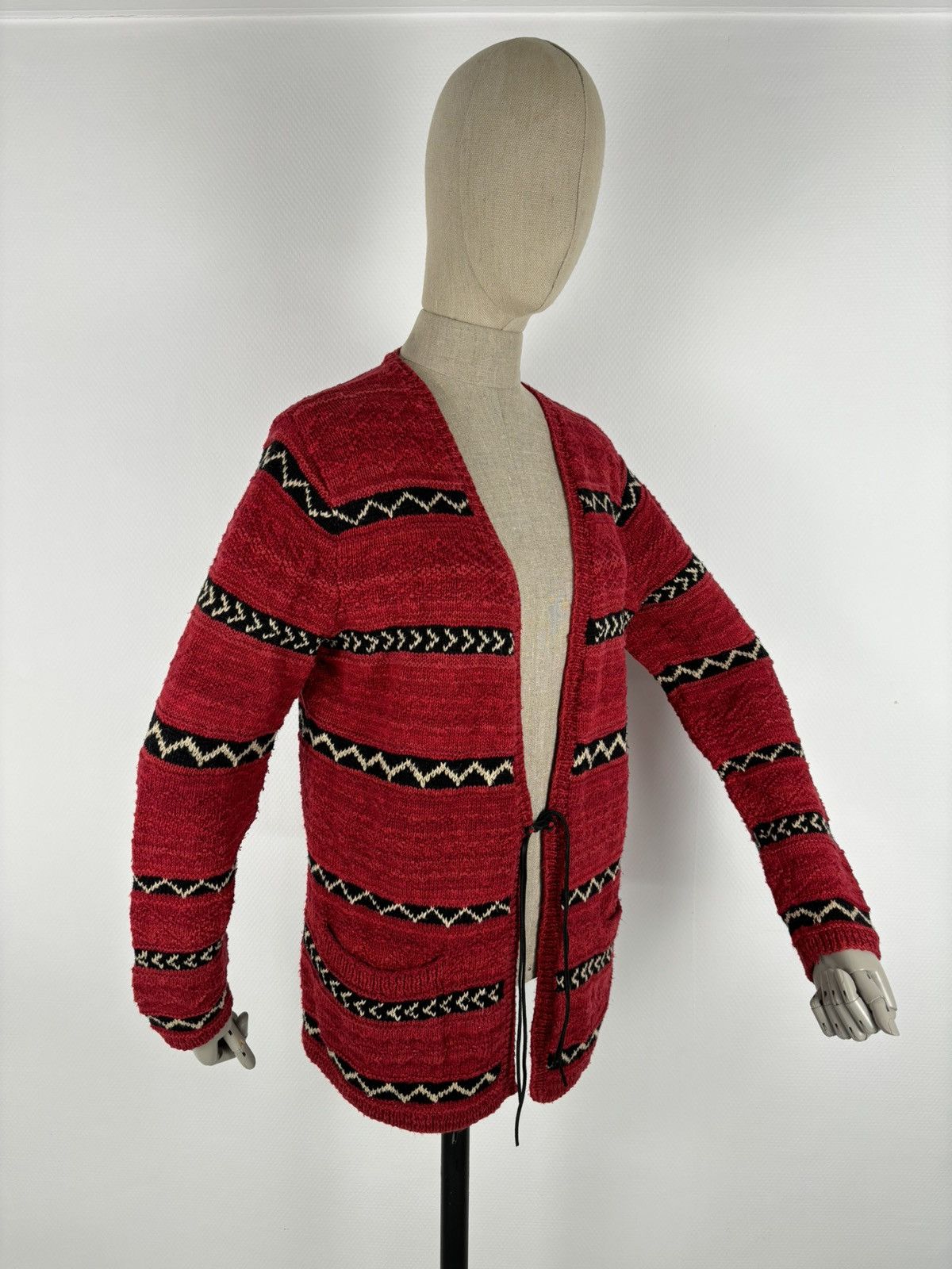 Lauren Ralph Lauren RARE Polo RRL Hand Knit Linen Aztec Navajo Striped Cardigan Size US M / EU 48-50 / 2 - 12 Thumbnail