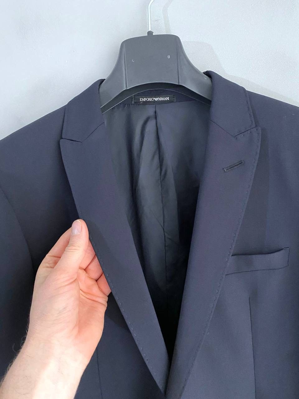 Emporio Armani Emporio Armani Navy Virgin Wool Slim Fit Men's Suit Size 48 Size 48S - 4 Thumbnail