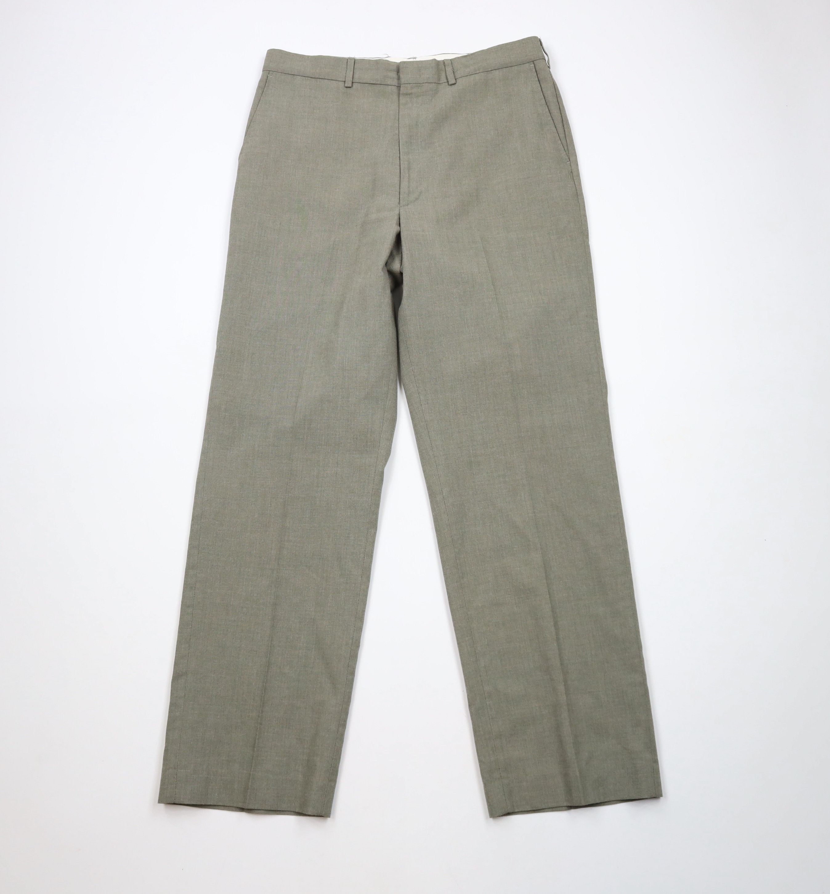 Vintage Vintage 90s Streetwear Flared Wide Leg Chino Pants Green Size US 34 / EU 50 - 1 Thumbnail