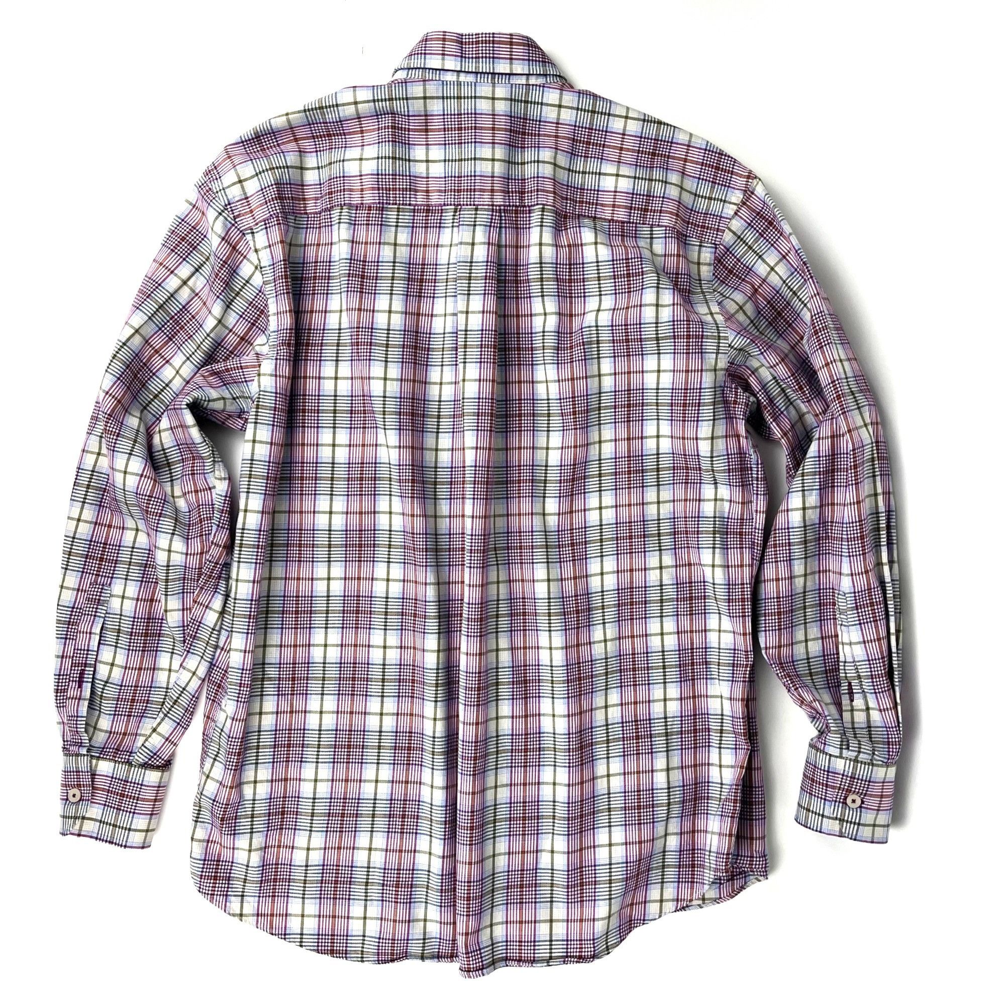 Alan Flusser Alan Flusser Men's Dress Shirt Purple Plaid Cotton Button-Fr Size US L / EU 52-54 / 3 - 5 Thumbnail
