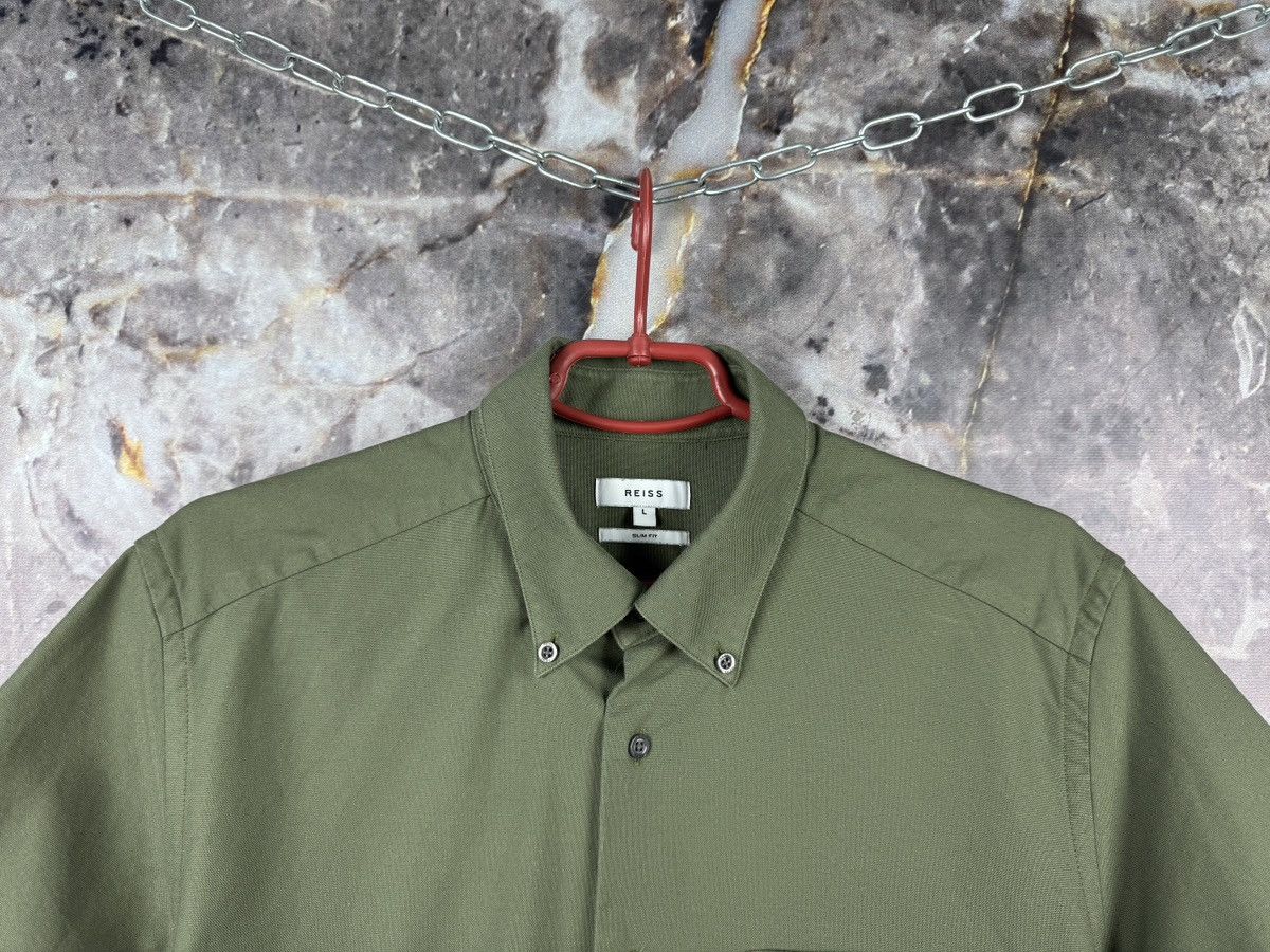 Reiss Reiss Short-Sleeve Button-Down Shirt – Olive Green Size L Size US L / EU 52-54 / 3 - 2 Thumbnail