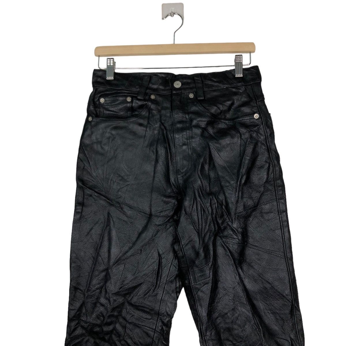 Genuine Leather 🔥Vtg Biker Leather Pants Freedom Inspire Issey Miyake Size US 29 - 4 Thumbnail
