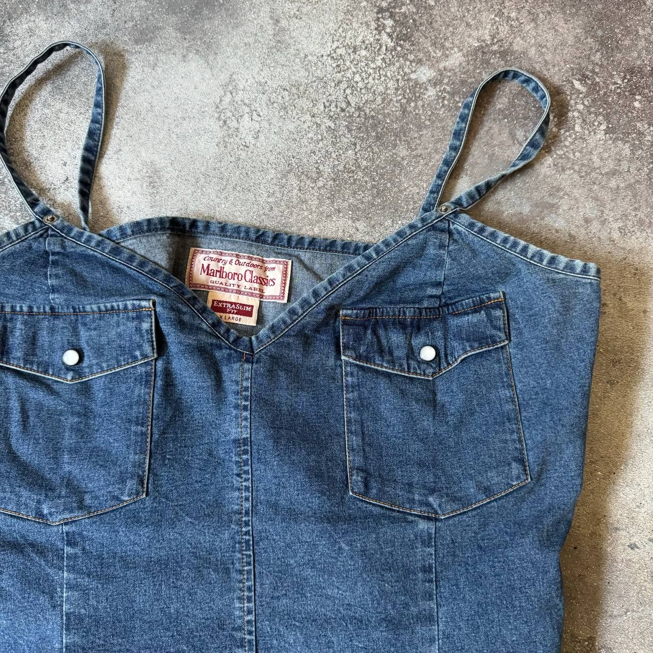 Japanese Brand × Marlboro × Vintage 90s Marlboro Classic Vintage Y2K Denim Top Size XL / US 12-14 / IT 48-50 - 6 Thumbnail