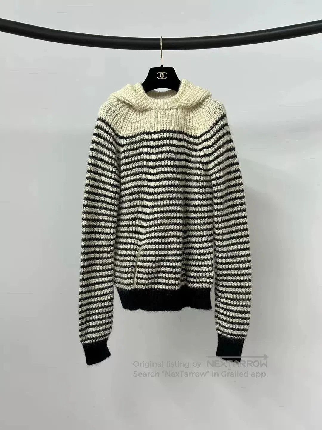Saint Laurent Paris Saint Laurent Striped Hooded Sweater. Size XS / US 0-2 / IT 36-38 - 1 Thumbnail