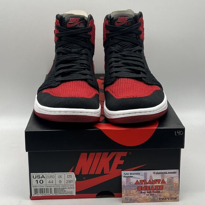 bred flyknit jordan 1
