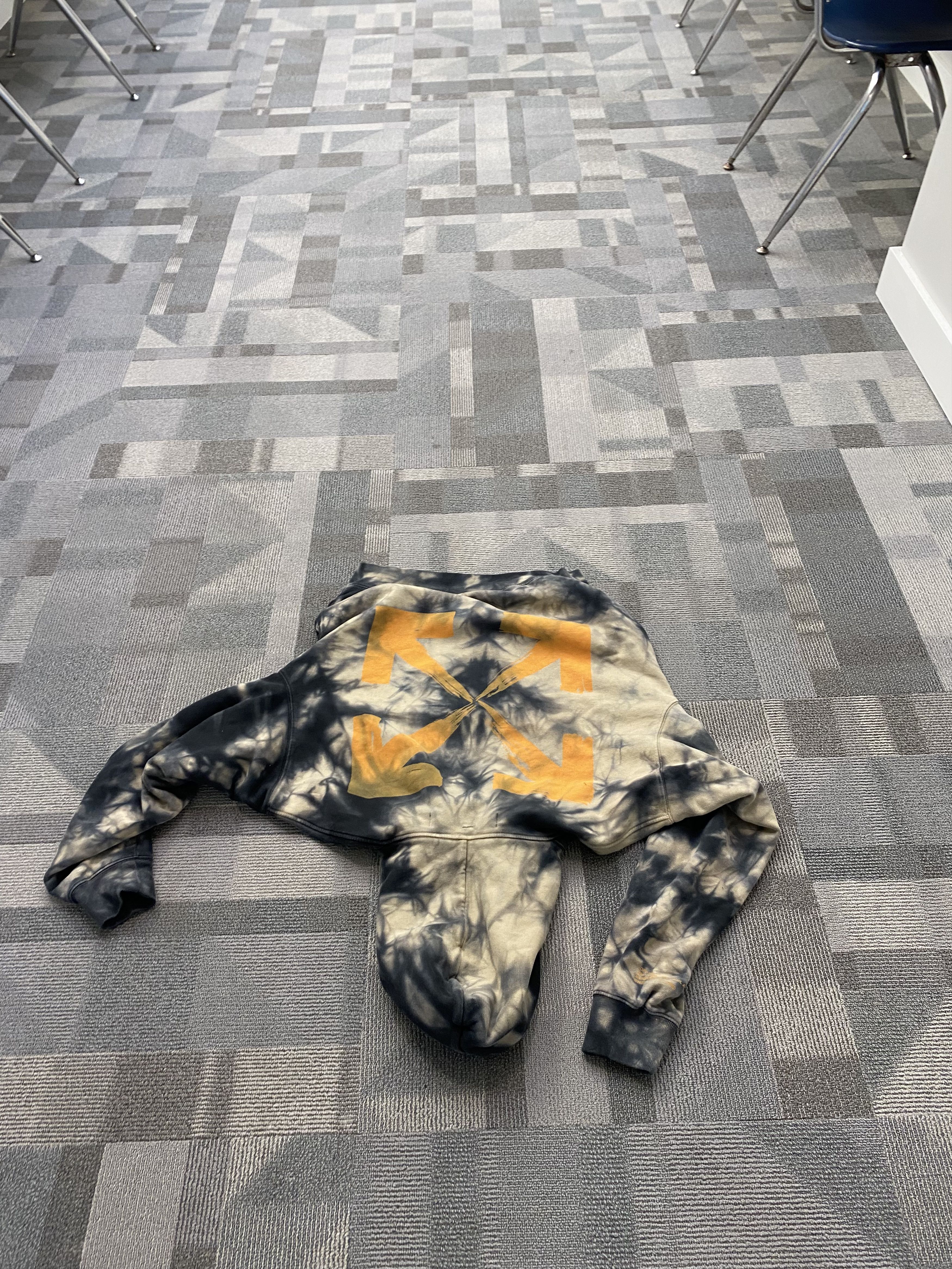 Off-White off-white grey/black tie dye type hoodie Size US M / EU 48-50 / 2 - 4 Thumbnail